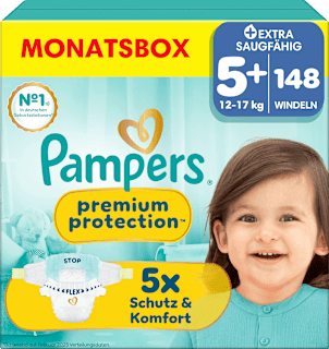 Windeln Gr. 5+ (12-17 kg) Monatsbox Pampers premium protection