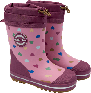 Gummistiefel mit Herz-Muster, lila, Gr. 30/31 Mikk-Line