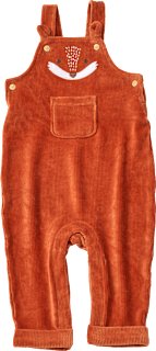 Latzhose aus Velours mit Fuchs-Motiv, rot, Gr. 80 ALANA