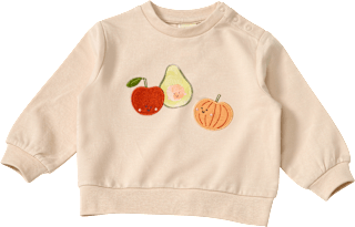 Sweatshirt mit Gemüse-Applikation, beige, Gr. 86 ALANA