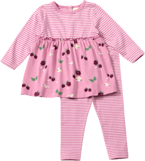 Set mit Tunika & Leggings mit Brombeeren-Muster, rosa, Gr. 86 ALANA