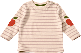Langarmshirt mit Apfel-Applikation, beige, Gr. 86 ALANA