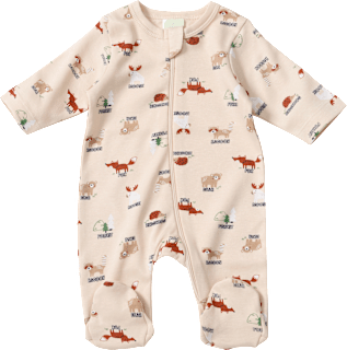 Schlafanzug mit Waldtier-Muster, beige, Gr. 46/48 ALANA