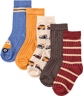 Socken mit Ripp-Struktur & Fahrzeug-Muster, bunt, Gr. 23/26 PUSBLU