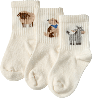 Tennissocken mit Tier-Motiven, weiß, Gr. 23/26 ALANA