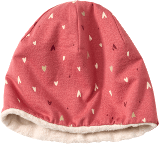 Mütze mit Herz-Muster & Futter, rosa, Gr. 52/53 ALANA