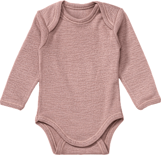 Body Langarm aus Bio-Wolle & Seide, altrosa, Gr. 50/56 ALANA