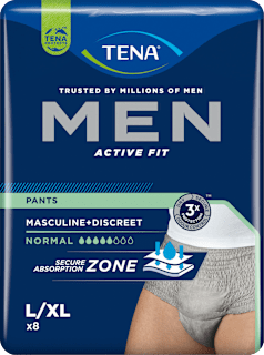 Pants Inkontinenz Men Active Fit grau, Gr. L/XL TENA