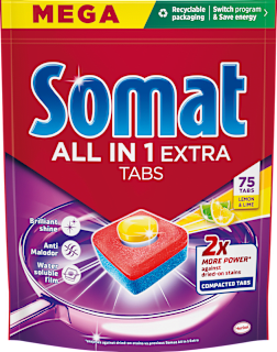 Mosogatógép tabletta All in 1 Extra Lemon & Lime Somat