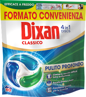 Detersivo lavatrice 4in1 discs classico Dixan