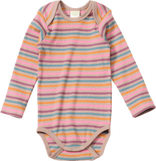 Body Langarm mit Ripp-Struktur, bunt gestreift, Gr. 86/92 ALANA