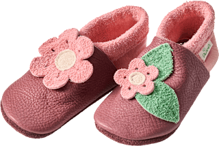 Lederschuhe mit Blumen-Applikation, rosa, Gr. 20/21 ALANA