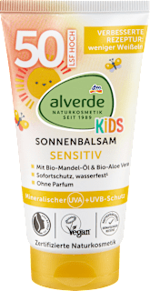 balzám na opalování dětský Sensitiv SPF 50 alverde NATURKOSMETIK