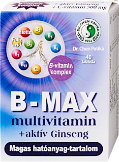 B-max multivitamin+aktív ginseng 1000mg tabletta DR CHEN PATIKA