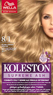 Vopsea permanentă 8/1 Blond cenușiu deschis WELLA KOLESTON