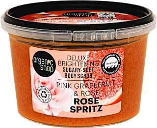 Luxus ragyogásfokozó testradír "Rose Spritz" grapefruittal és rózsával organic shop