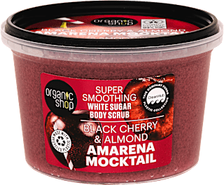 Bőrkisimító testradír "Amarena Mocktail” meggyel és mandulával organic shop