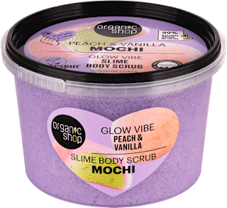 Telový peeling Glow Vibe Peach & Vanilla Mochi organic shop