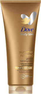 body love summer revived tónovací tělové mléko medium to dark Dove