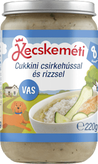 Junior menü cukkini csirkehússal és rizzsel 8 hónapos kortól Kecskeméti