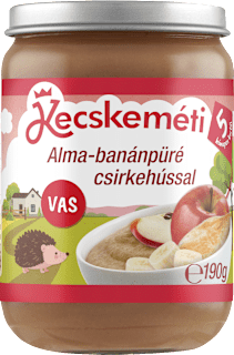 Bébimenü alma-banánpüré csirkehússal 5 hónapos kortól Kecskeméti