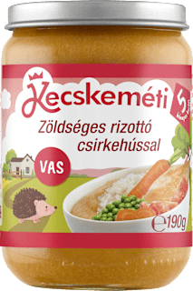Bébimenü zöldséges rizottó csirkehússal 5 hónapos kortól Kecskeméti