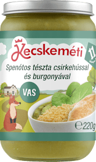 Junior menü spenótos tészta csirkehússal 11 hónapos kortól Kecskeméti