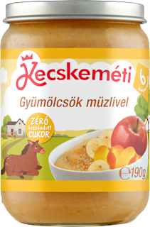 Bébidesszert gyümölcsök-müzlivel, 6 hónapos kortól Kecskeméti