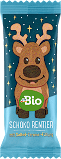 Schoko Rentier mit Salted-Caramel-Füllung dmBio