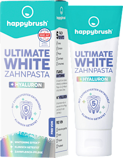 Zahnpasta Ultimate White + Hyaluron happybrush