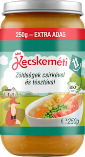 Bio zöldséges csirke tésztával, 11 hónapos kortól Kecskeméti