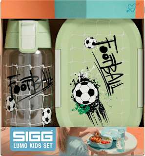 Trinkflasche & Brotdose Kinder Lumo Fussball Set 2tlg SIGG