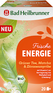 Grüner Tee Frische Energie mit Matcha & Zitronenmyrte (20 Beutel) Bad Heilbrunner