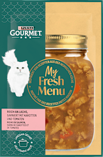 Nassfutter Katze reich an Lachs, my fresh menue Purina Gourmet