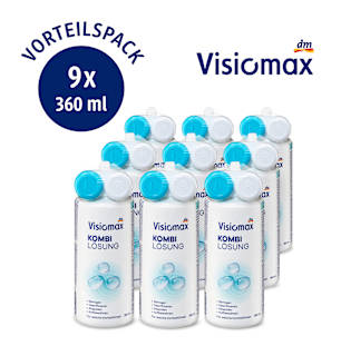 Kontaktlinsen-Pflegemittel Kombilösung (9x360 ml), Vorteilspack Visiomax