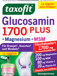 Glucosamin 1700 + MSM + Magnesium Sticks 20 St taxofit