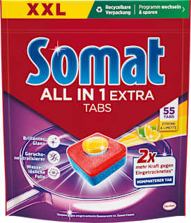 Geschirrspül-Tabs All in 1 Extra Zitrone & Limette XXL Somat