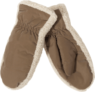Handschuhe Fäustlinge braun mit Teddyfell (1 Paar) PURSET