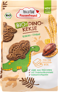 Kinderkekse Dino-Kekse Kakao-Dinkel ab 3 Jahren FRUCHTBAR Pausenfreund