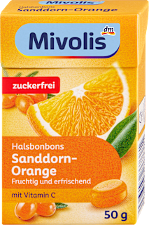 Bonbóny s vitamínom C s príchuťou rakytník-pomaranč Mivolis