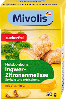 Bonbóny na hrdlo zázvor-medovka Mivolis