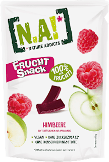 Trockenfrüchte, Fruchtsnack Himbeere, Softe Stückchen auf Apfelbasis N.A!