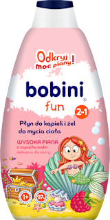 Płyn do kąpieli i żel do mycia Wysoka piana o zapachu malin bobini fun