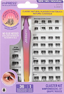 Künstliche Wimpern Set imPRESS Press-on Falsies Kit 01 KISS