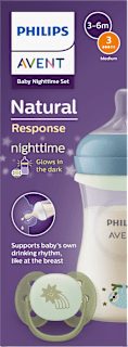Noćni set s bočicom i dudom Natural, 3 – 6 mj. PHILIPS AVENT