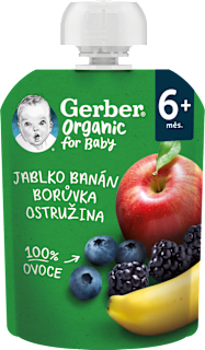 Kapsička jablko, banán, čučoriedka a černica Gerber Organic