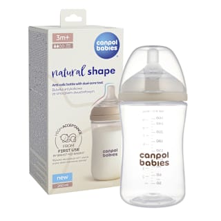 Антиколик шише с двузонов биберон, 3+м Canpol babies