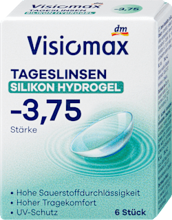 silikon-hydrogelové denní kontaktní čočky, -3,75 DP Visiomax