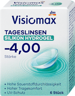 Lentile de contact zilnice din silicon-hidrogel dioptrie -4,00 Visiomax