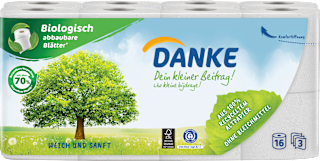 Toilettenpapier Recycling 3-lagig (16x150 Blatt) Danke